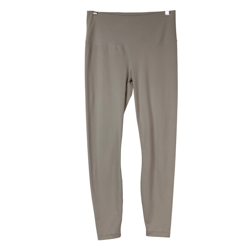 Yogalicious Lux Taupe Leggings M Pull On High Rise Full Length Wide Waistband